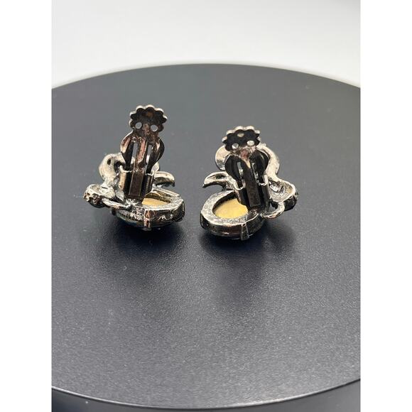 Florenza‎ Signed Vintage Blue Purple Iridescent Glass Bracelet earring Set - Picture 7 of 11